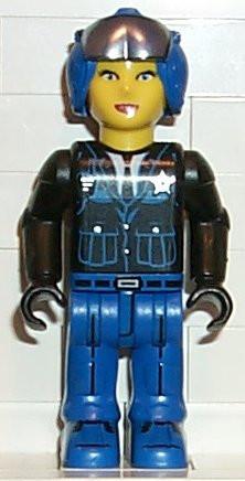 LEGO Minifigure-Police - Blue Legs, Black Jacket, Blue Helmet (Female)-4 Juniors / Jack Stone-JS005-Creative Brick Builders